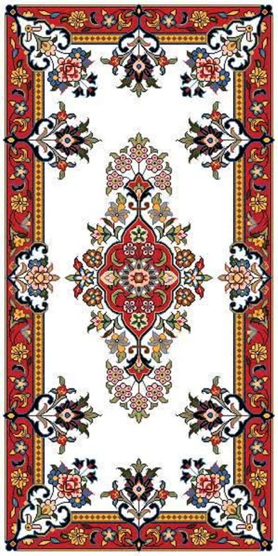 ماهور کرم ،کف ساده گل فرنگ ، ده گره بیست گره ساروق