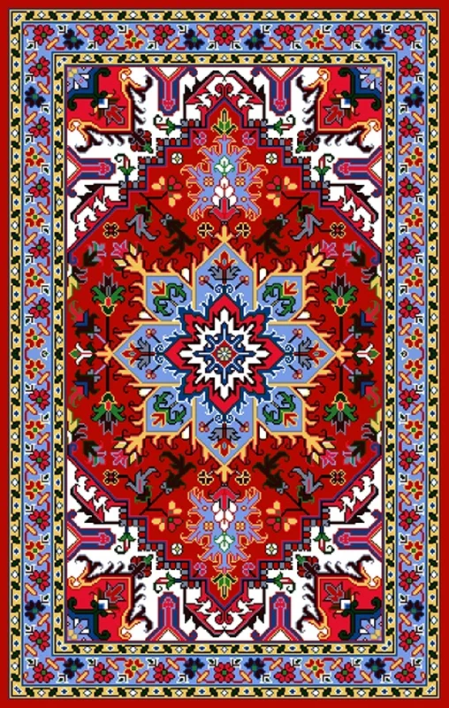 هریس زمینه لاکی ، ترنج آبی  ( کد 7 )